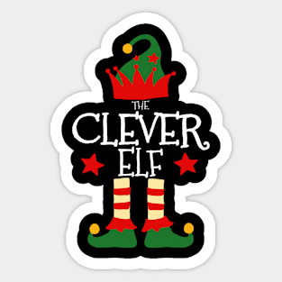 Clever Elf Matching Family Group Christmas Party Pajamas Sticker